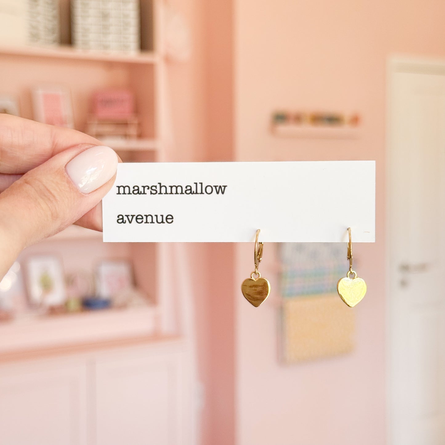 Gold Plated Drop Heart Huggies