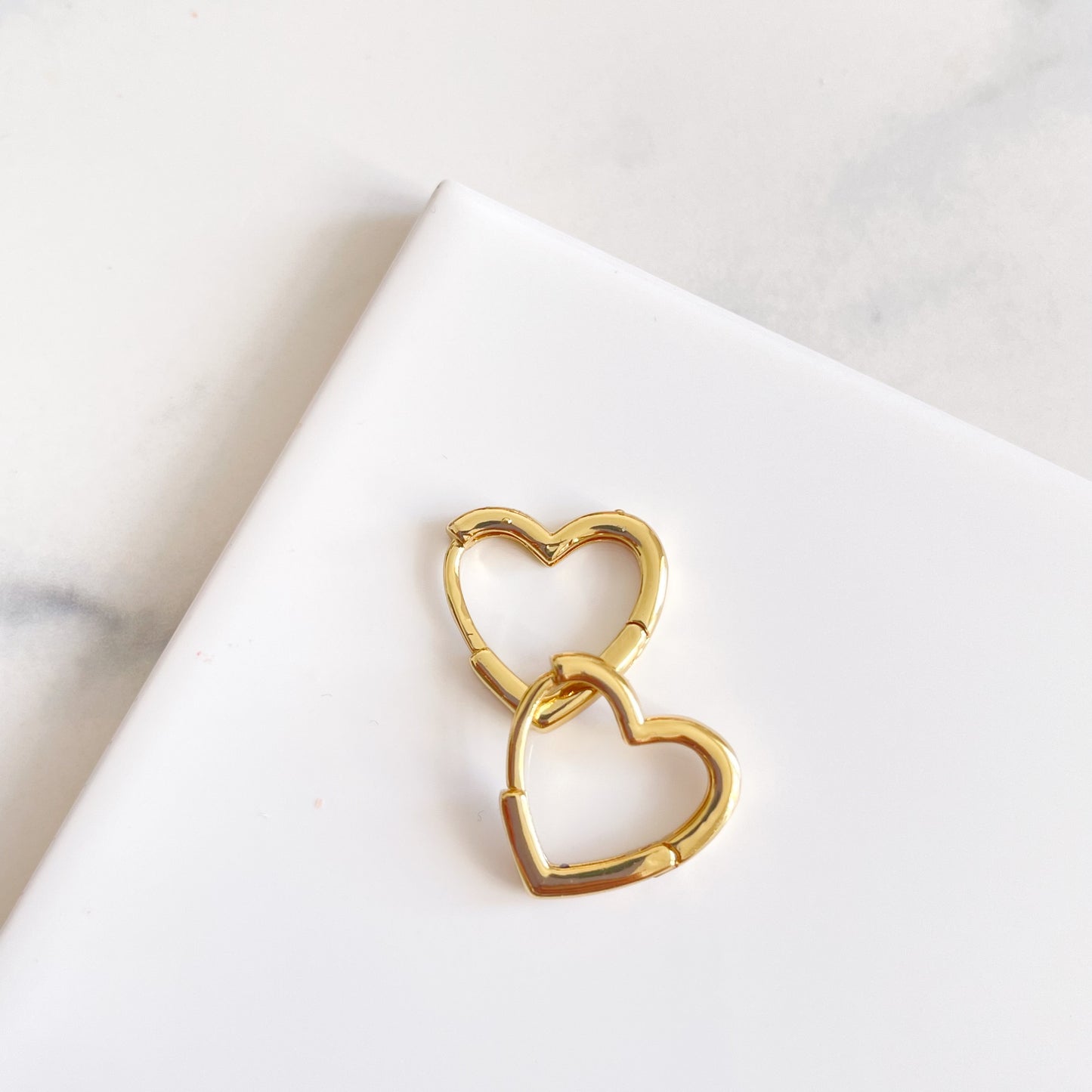 Gold Plated 3D Heart Huggies