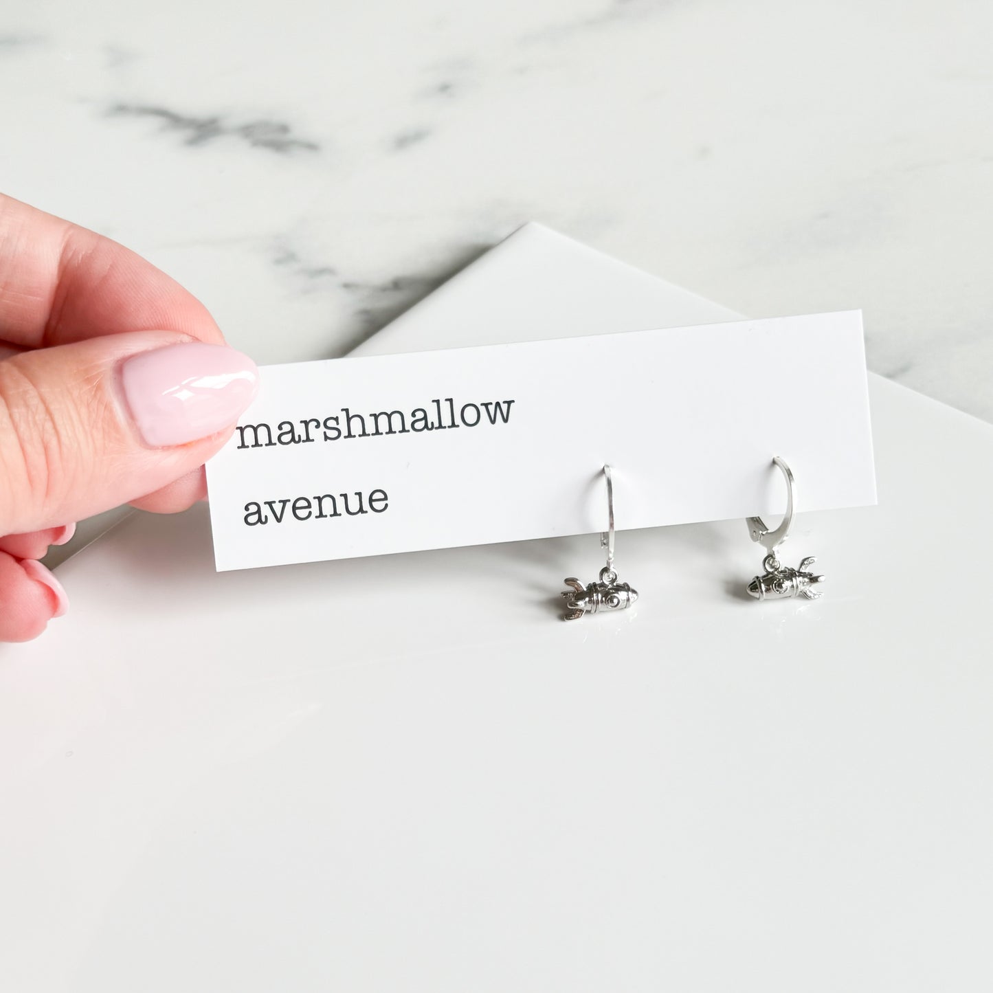 Silver Plated Spaceship Huggies