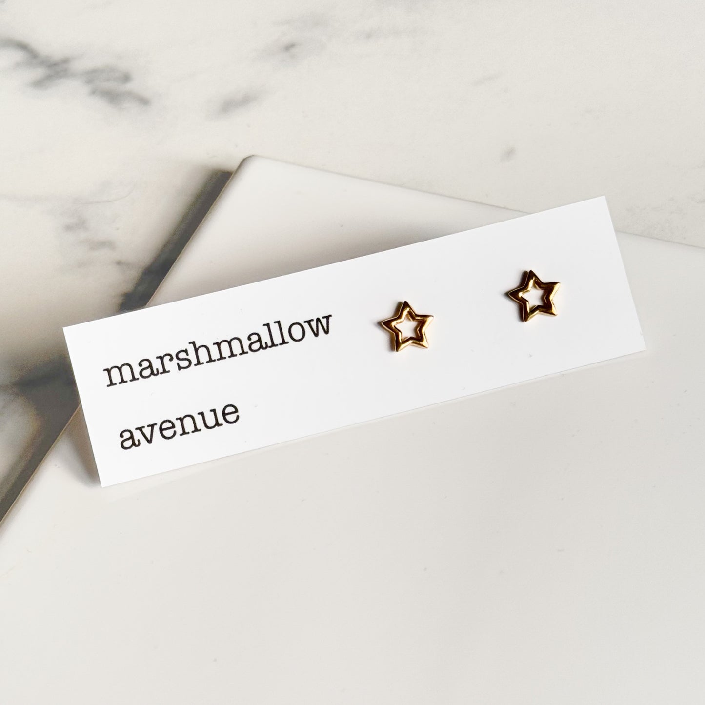 Gold Plated Hollow Star Studs
