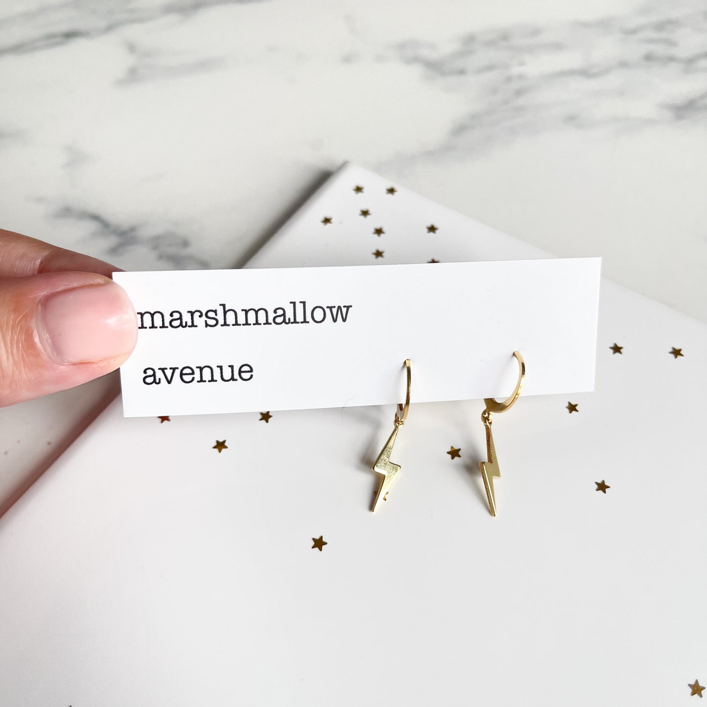 Gold Plated Lightning Bolt Huggies