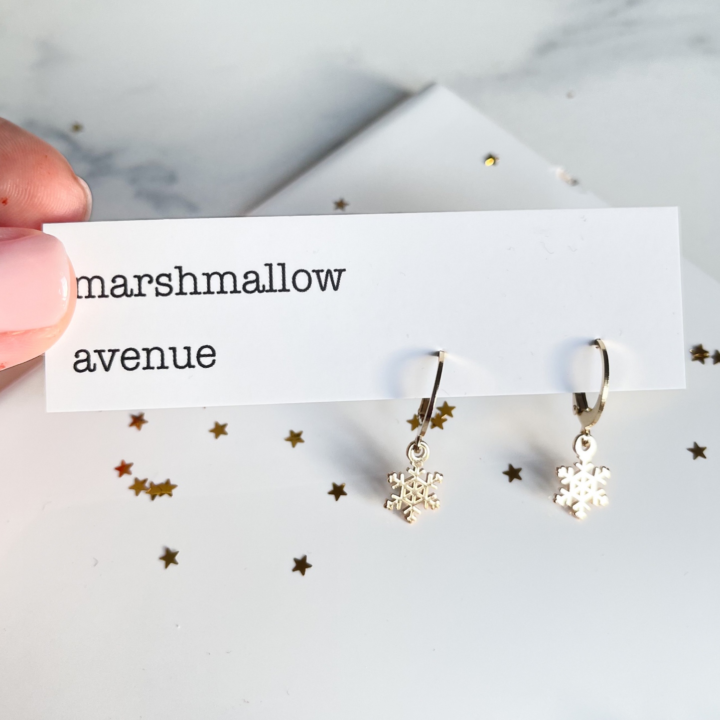 Gold Plated Snowflake Huggies