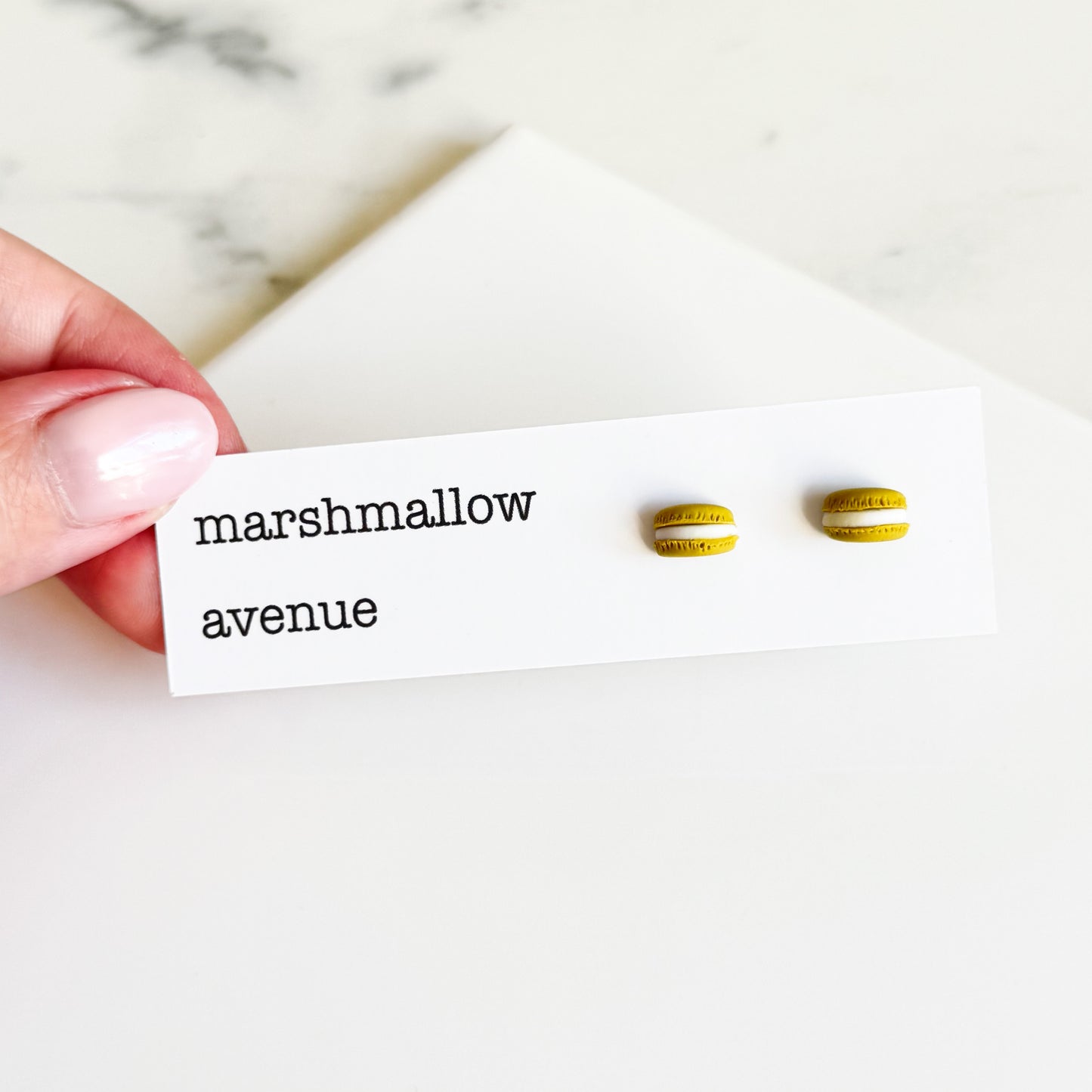 Pistachio Macaron Studs