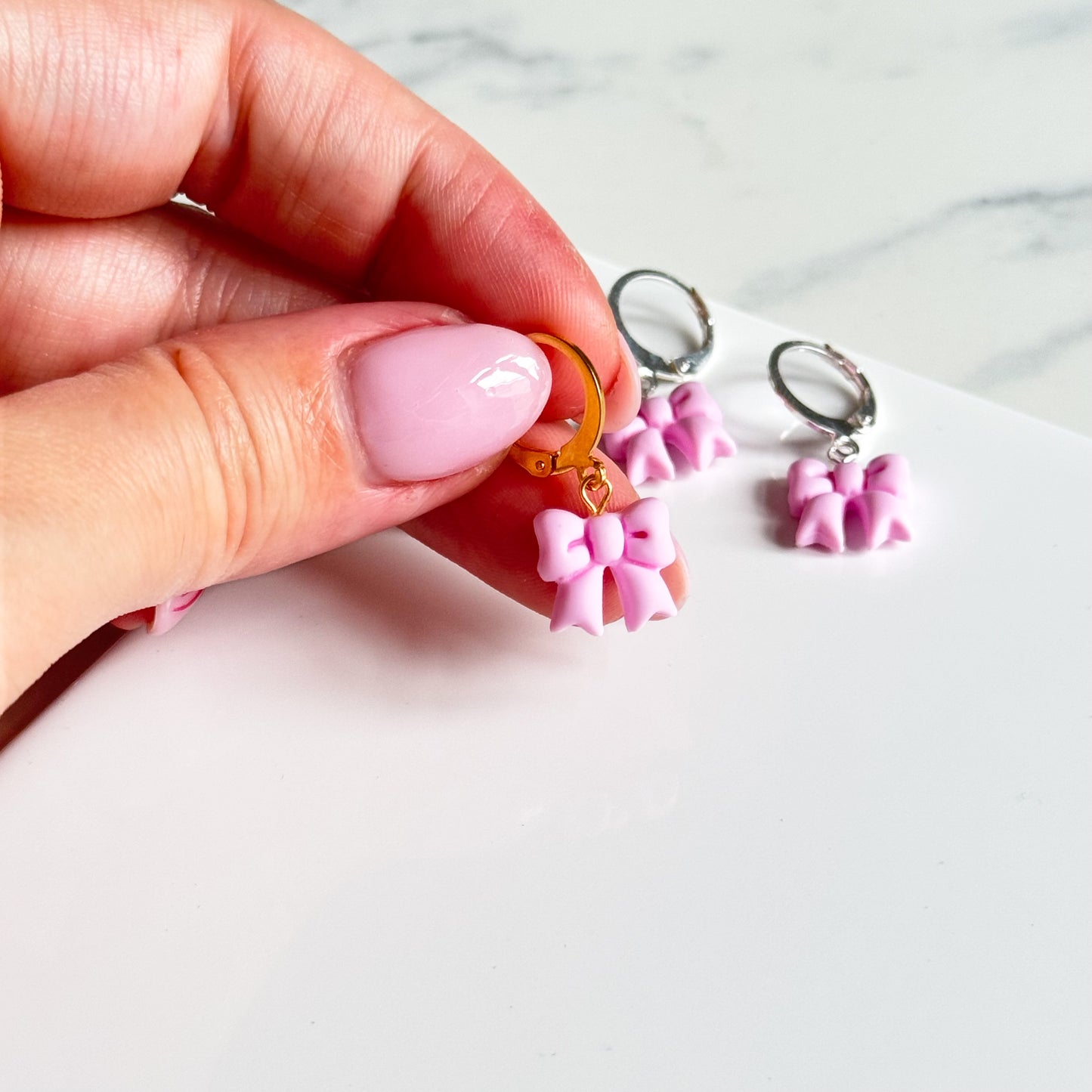 Pink Christmas Bow Huggies