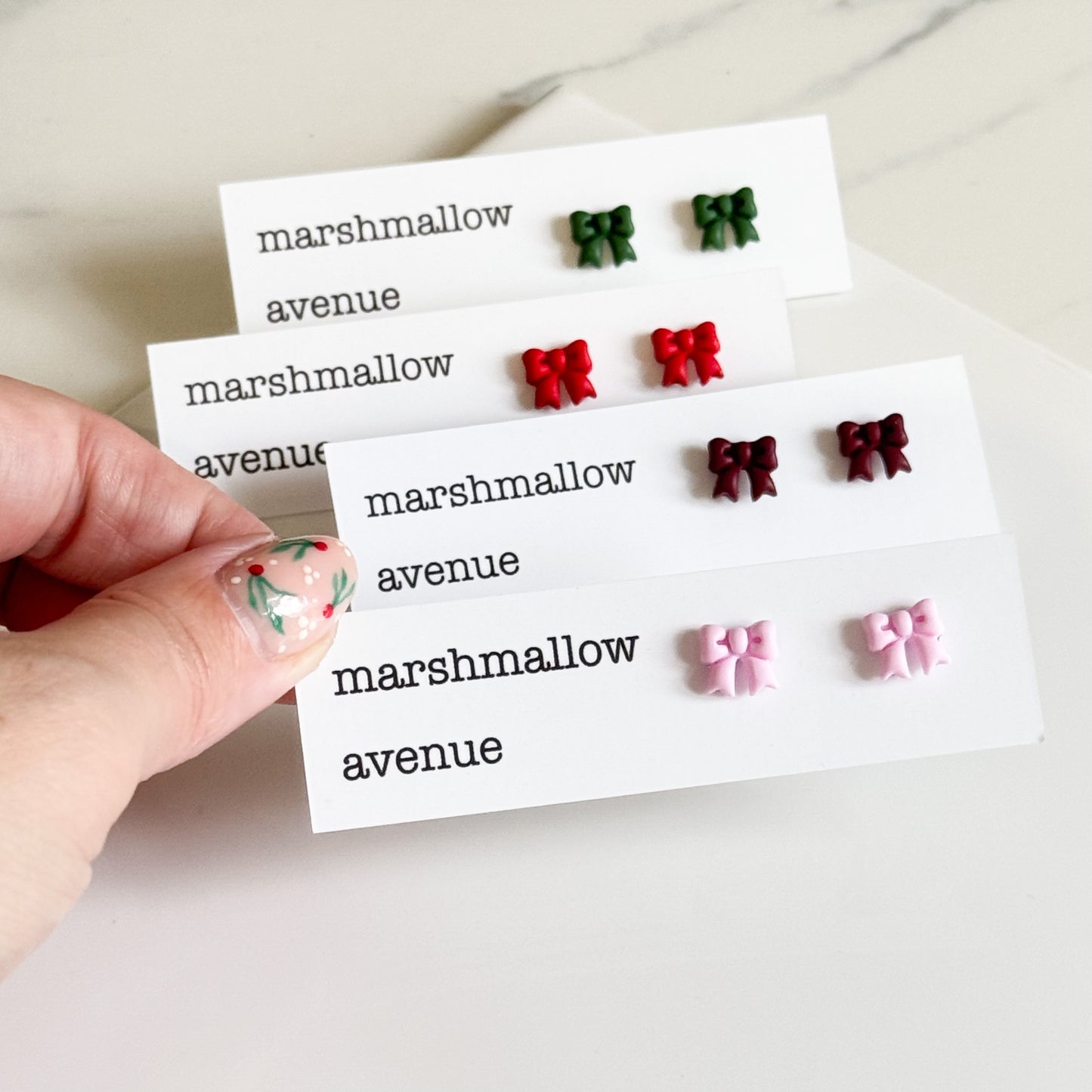 Christmas Bow Studs
