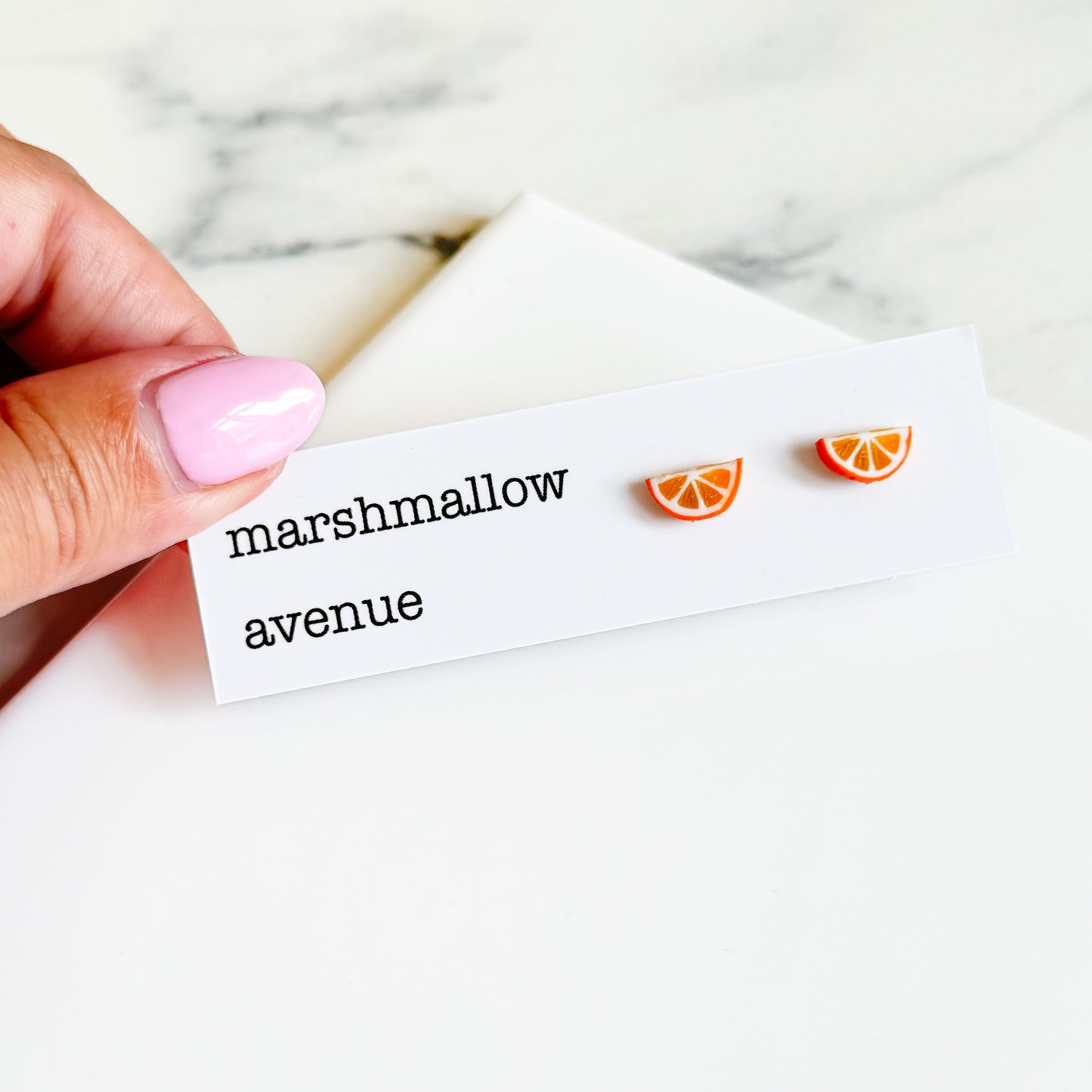 Orange Wedge Studs