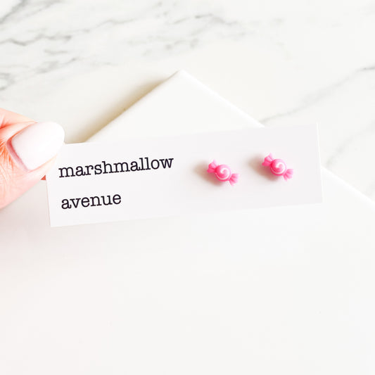 Pink Swirly Sweet Studs