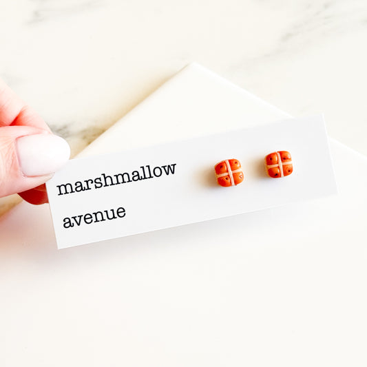 Hot Cross Bun Studs