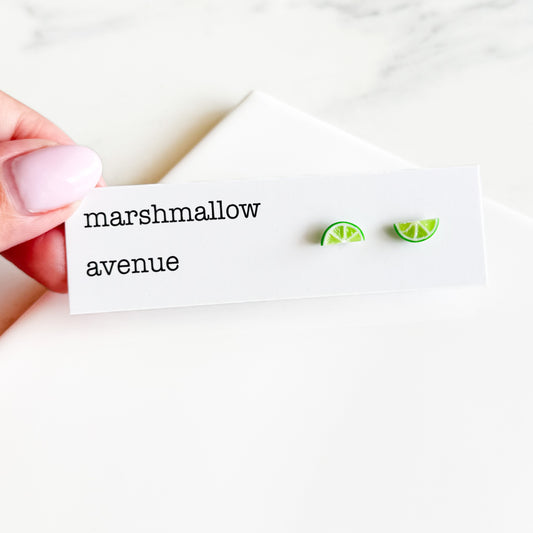 Lime Wedge Studs
