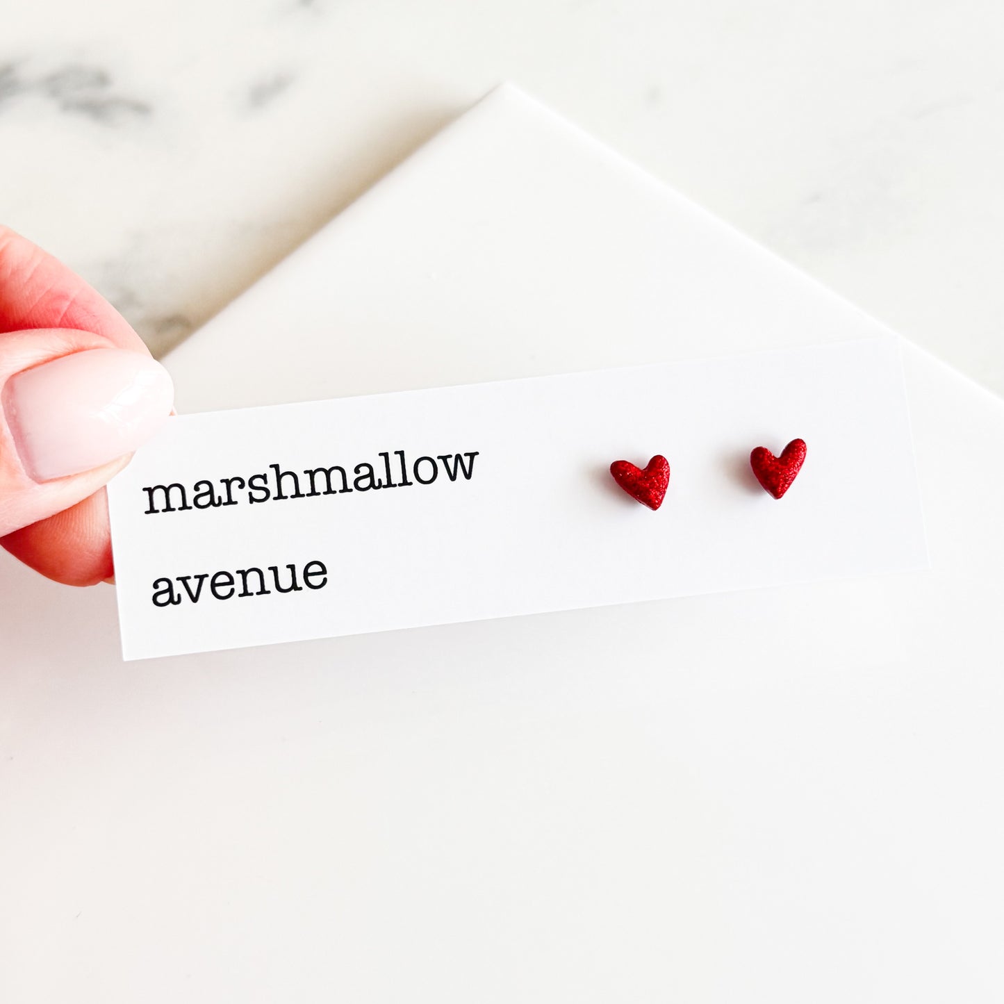 Mini Glitter Heart Studs