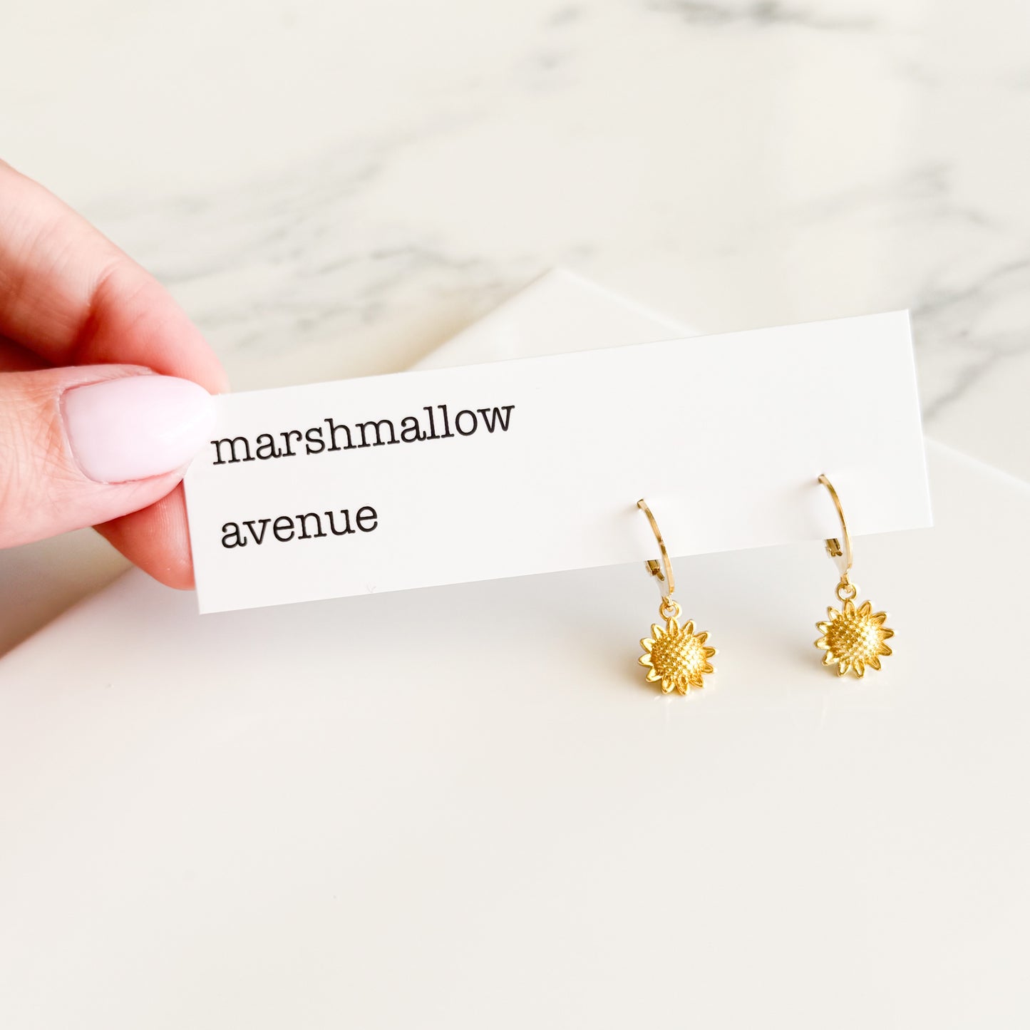 Gold Plated Sunflower Huggies