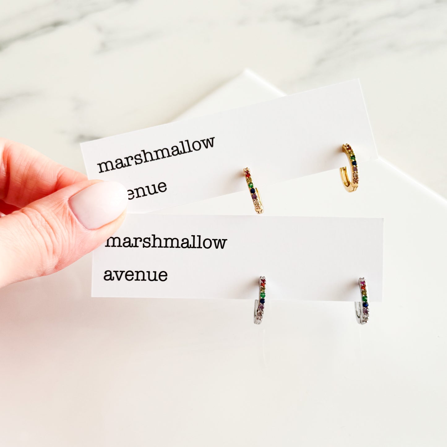 Plated CZ Rainbow Huggies