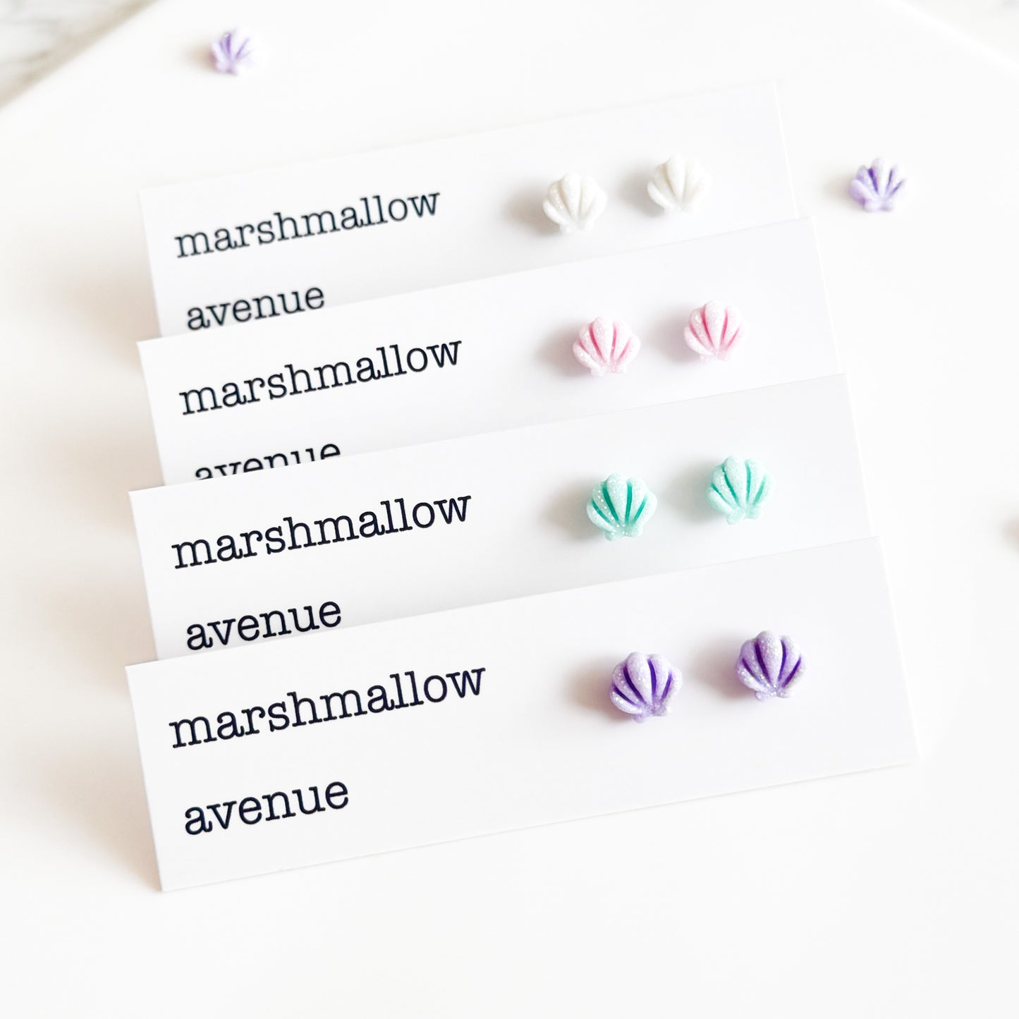 Glittery Shell Studs