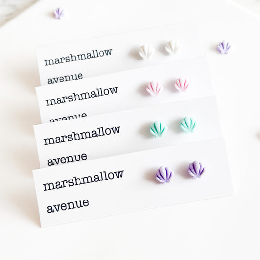 Glittery Shell Studs