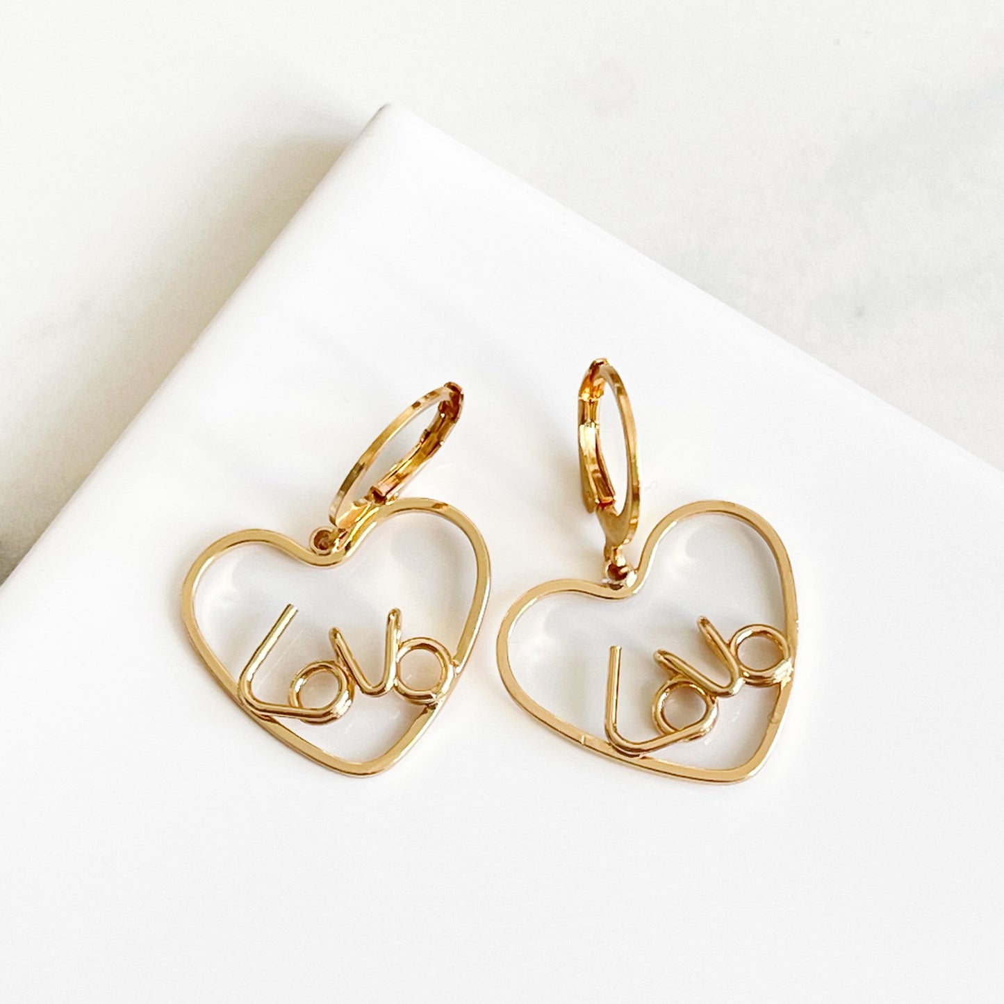 Love Note Heart Huggies