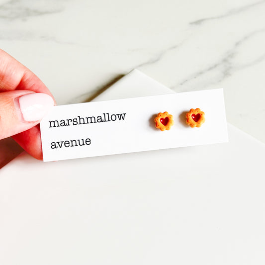 Jammy Heart Biscuit Studs