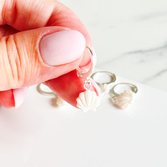 Pearl Shell Huggies