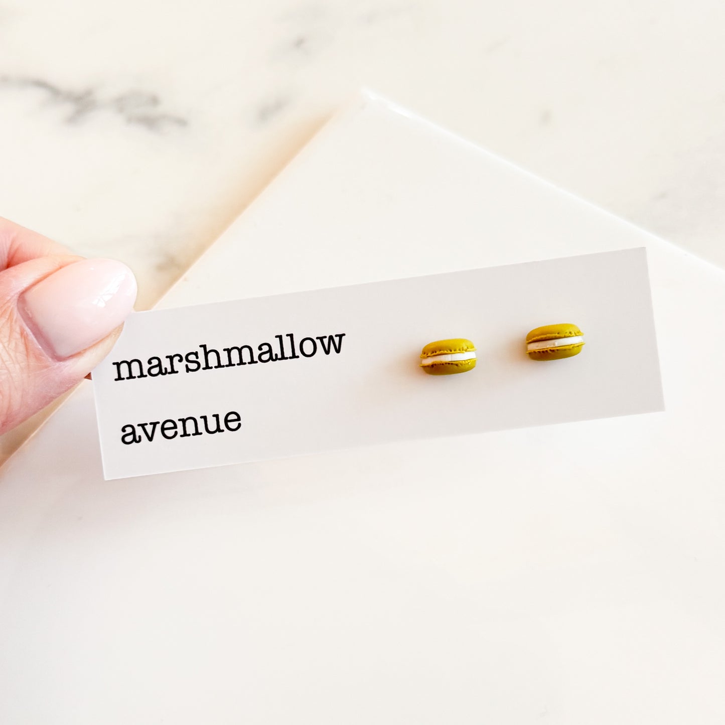 Pistachio Macaron Studs