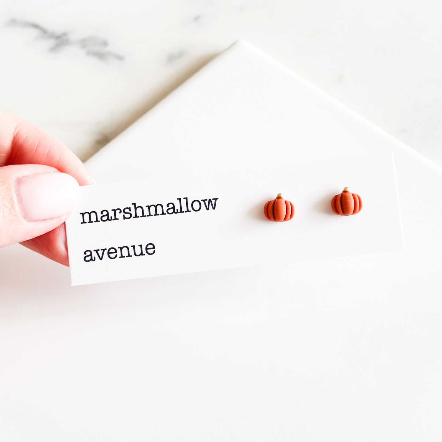 Orange Pumpkin Studs