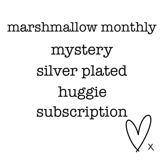 Marshmallow Monthly Mystery Silver Plated Huggie Subscription