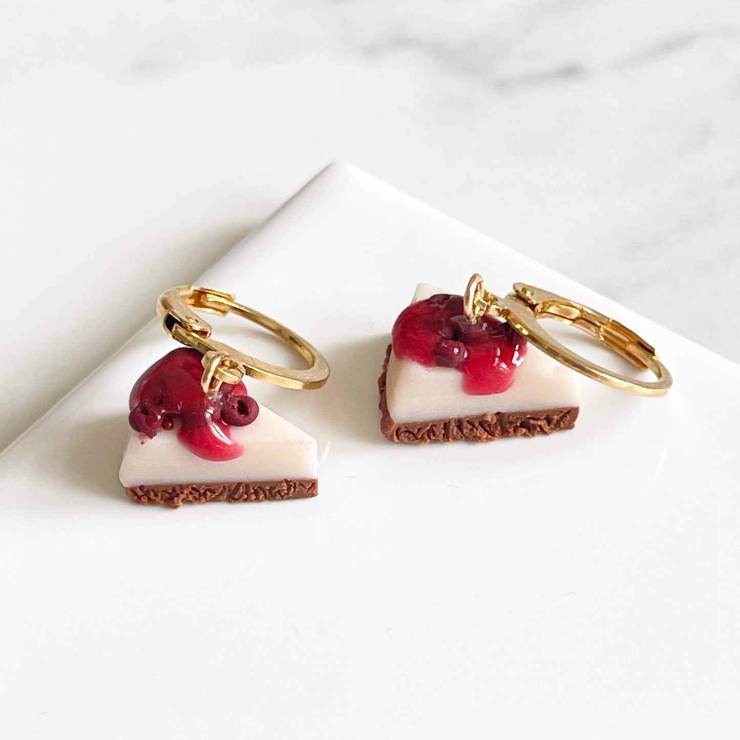 Cherry Cheesecake Gold Plated Huggies