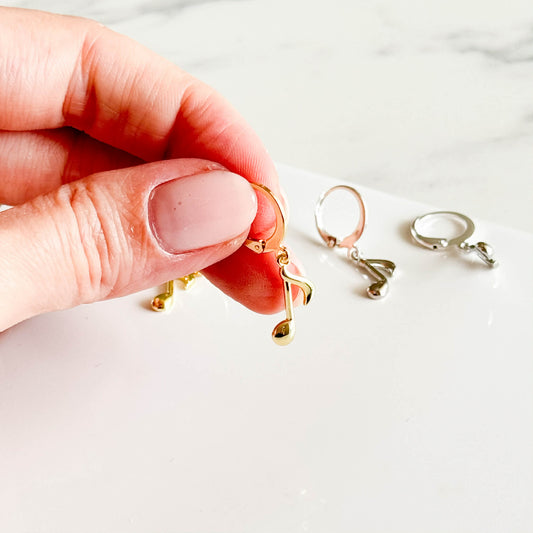 Gold Plated Musical Note Huggies