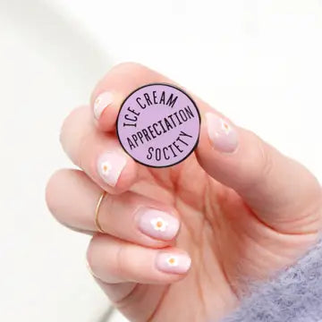 ICE CREAM APPRECIATION SOCIETY PIN LILAC